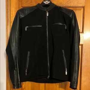 Harley-Davidson Black Leather and Fabric Women’s Jacket